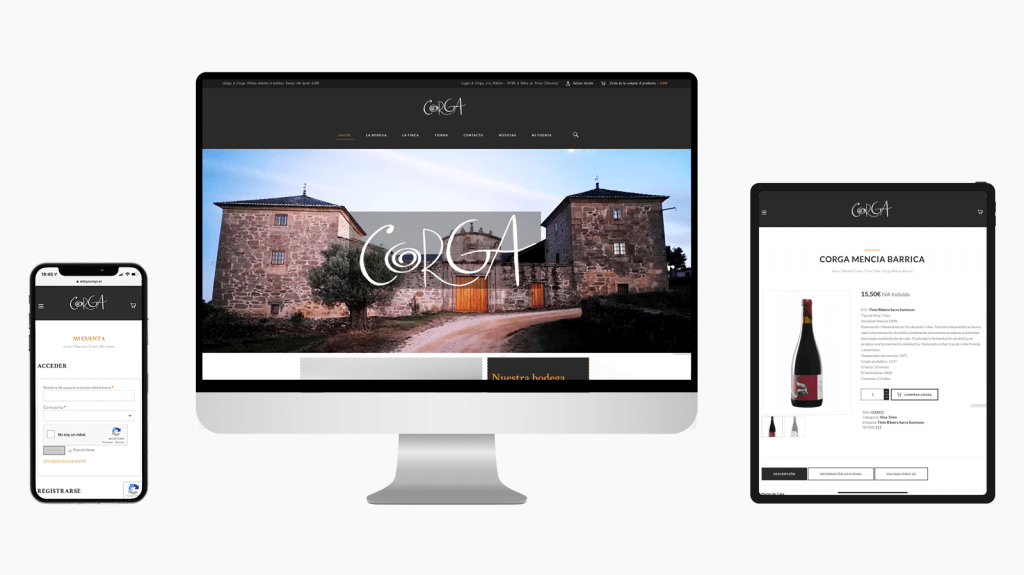Diseño tienda online Adega A Corga